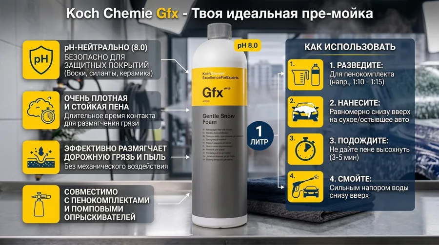 Chemie GFX Gentle Snow Foam X‑Mas pH‑нейтральная пена для предварительной и ручной мойки (объём — 1 л).